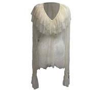 Philosophy By Lorenzo Serafini Preloved Lace Ruffled Blouse Ivory Polyamide Ivory