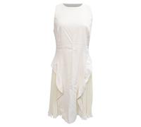 Philosophy By Lorenzo Serafini Preloved Pleated Ruffled Midi Dress Cream Rayon Cream
