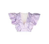 Philosophy Di Lorenzo Serafini floral-jacquard ruffled crop top - Purple 42-44