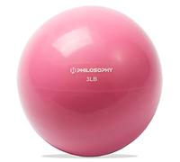 Philosophy Gym Toning Ball, 3 LB, Pink - Soft Weighted Mini Medicine Ball