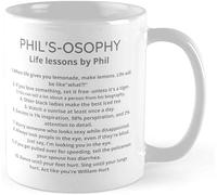 Phil'Sosophy Life Lessons Novelty Ceramic Coffee Mug 11Oz Ceramic Tea Cups White Gift for Women Men