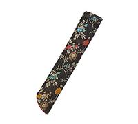 PHILSP Fan Protector Hand Fan Cover Bag Vintage Embroidery Floral Handheld Folding Fan Sleeve Pouch Black