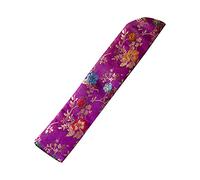 PHILSP Fan Protector Hand Fan Cover Bag Vintage Embroidery Floral Handheld Folding Fan Sleeve Pouch Purple