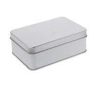 PHILSP Storage Box Small Metal Tin Silver Storage Box Case Organizer For Money Coin Candy Key Silver 05#