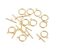 PHILSP Toggle Clasp 10 Pieces/Set 14mm Toggle Clasps Connectors OT Clasp Stainless Steel for Jewelry DIY Gold