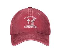 Philysonic 5 Oclock Somewhere Hat It is 5 Oclock Somewhere Hat Women Baseball Hat Cool Hats, Red, One size
