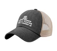 BEIXBE Dad Hat I was Sober for 11 Years Then I Turned 12 Hat Trucker Hat Men Trendy Mesh Cap for Summer, Black, One Size