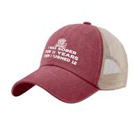 Philysonic Dad Hats I was Sober for 11 Years Then I Turned 12 Trucker Hat Men Trendy Mesh Cap for Summer, Red, One size