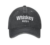 Philysonic Funny Hat Whiskey Helps Hat Men Baseball Caps Graphic Caps, Black, One size