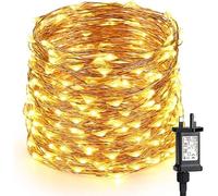 PhilzOps Christmas String Lights 200 LED 65.6ft Mains Powered String Light Outdoor 8 Modes Waterproof Warm White Copper Wire Lighting with Timer for Xmas Indoor Bedroom Tree Party Garden Decoration