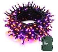 PhilzOps Halloween Decorative Orange Purple 20m 200 LED Autumn Fairy Lights Indoor Battery Operated 8 Modes Waterproof Christmas Fairy Lights for Outdoor Thanksgiving Table Balcony