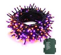 PhilzOps Halloween Orange Purple Fairy Lights, 10 m 100 LED Autumn Indoor Battery Operated 8 Modes Waterproof for Thanksgiving Outdoor Balcony Room Table Party