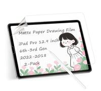 Phimoos 2 Pack Paper Screen Protector for iPad Pro 12.9 Inch (6th/5th/4th/3rd Gen, 2022/2021/2020/2018), Matte PET Textured Film for Drawing and Writing - Anti-Glare/Anti-Fingerprint