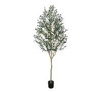 Phimos Artificial Olive Tree Tall Fake Potted Olive Silk Tree with Planter Large Faux Olive Branches and Fruits Artificial Tree for Modern Home Office Living Room Floor Decor Indoor (6.23FT)