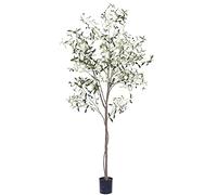Phimos Artificial Olive Tree Tall Fake Potted Olive Silk Tree with Planter Large Faux Olive Branches and Fruits Artificial Tree for Modern Home Office Living Room Floor Decor Indoor (7FT)