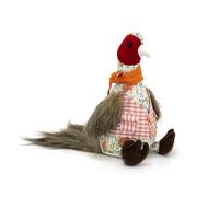Phineas Pheasant Door Stop | Floral Fabric Door Stop with Gingham Waistcoat 25cm