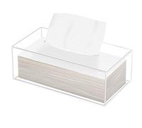 Phineoly Clear Acrylic Tissue Box Holder, Rectangle Dispenser Tissue Box Cover for Bathroom, Bedroom Dresser, Countertop, Desk