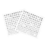 PHINGEER Clear Rhinestone Sticker, 2 Sheets Self-Adhesive Acrylic Crystal Gems Stickers, Round Diamante Gems for Nail Art Phone Decorations DIY Crafts Makeup Festival, 330 Pcs