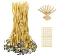 Phinicco 50 Pcs 10 inch 2.5mm Hemp Candle Wick Beeswax Candle Wicks Pre-Waxed Candle Wicks Hemp Wicks Candle Wick Butter Candle Making Wicks 100% Organic