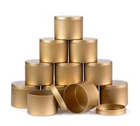 Phinicco Candle Tins 12 Pcs 8 oz Premium Matte Full Golden Candle Jars for Candle Making, Candle Tin with Lids for Candle Making, Bulk Empty Candle Containers