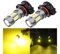 Phinlion PSX24W 2504 12276 LED Fog Light Bulbs, 3200 Lumens Super Bright, 3000K Golden Yellow, 3030 30 SMD Chips, DRL Replacement Lamps for Cars, Trucks, SUVs