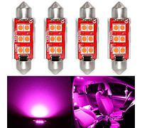 PHINLION Super Bright 578 LED Bulb 3030 6-SMD Festoon 41mm 42mm 211-2 212-2 214-2 Bulbs for Car Interior Map Dome Trunk Courtesy Light, Purple (4 Pack)