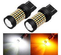 Phinlion Super Bright White Amber Dual Color Switchback 7443 7443na 7444 7444na LED Bulbs with Projector for Car Front Turn Signal Parking Lights