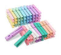 Phinus 72 Pcs Pastel Colors Wooden Clothes Pins, 2.9 Inch 12 Pastel Colors Clothes Pins for Hanging Clothes, Pictures, Photos, Classroom, Crafts, Decoration, Colorful Clothespins Heavy Duty
