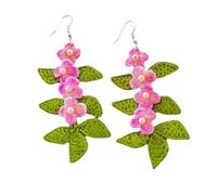 PHINYA Handmade Micro Crochet Flower Drop Dangle Earrings Lightweight Cute Bohemia Floral Hook Earring for Women Statement Birthday Party Jewelry Gifts, Compact, Cotton, No Gemstone