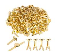 PHIOMUUE 100 Pcs Golden Paper Fasteners, Round Head Split Pins Metal Paper Clips,Mini Brads for Crafting, DIY Scrapbooking, Stamping Projects, Office Supplies,Multicolor Scrapbooking Brads