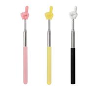 PHIOMUUE 3 Pcs Telescopic Finger Pointer Stick, Retractable Finger Pointer, Extendable Pointer Stick,Retractable Classroom Pointer, Yellow Pink Black