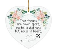 PHIOMUUE Best Friend Ornament,White Ceramic Heart Shape Pocket Hug Token, Friendship Gifts for Women, Keepsake Gifts for Birthday-Encouragement, Sympathy, and Hard Times Support Gift