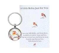 PHIOMUUE Little Robin Just For You Keychain - Sympathy Gift for Loss, Sympathy Gift, Remembrance Gift for Her or Him, Inspirational Gift of Comfort & Hope &Love