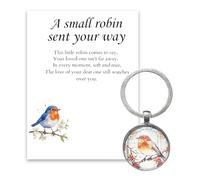 PHIOMUUE Little Robin Just For You Keychain - Sympathy Gift for Women, Bereavement Gift for Loss of Loved One, Inspirational Gift of Comfort, Hope & Love, Remembrance Gift for Her/Him