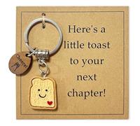 PHIOMUUE Simulation Bread Toast Keychain for Women, New Beginnings Gift, New Job Gifts for Women, Cute Goodbye Gifts,Divorce Gifts, Good Luck Keyring, Congratulations Present for Coworkers