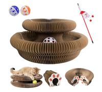 phiorine Cat Toy, 2026 New Foldable 2-in-1 Cat Scratcher with Bell-Ball & Track Adventure, The Ultimate Interactive Mental & Physical Exercise for for Kittens and Adult Cats (1pc)