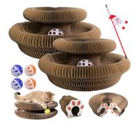 phiorine Cat Toy, 2026 New Foldable 2-in-1 Cat Scratcher with Bell-Ball & Track Adventure, The Ultimate Interactive Mental & Physical Exercise for for Kittens and Adult Cats (2pcs)