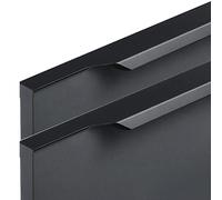 PhIree 2 Packs Wardrobe Handle Aluminum Alloy Drawer Pulls Concealed Cabinet Knobs Cupboard Hardware Handles Gate Cabinet Door Levers,Black (400Mm)/Gold,Black/1000Mm