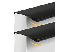 PhIree 2 Packs Wardrobe Handle Aluminum Alloy Drawer Pulls Concealed Cabinet Knobs Rounded Cupboard Hardware Handles Gate Cabinet Door Levers,Black (200Mm)/Black/400Mm