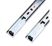 PhIree Drawer Slides, Drawer Runners Ball Beaguide Rails 2 Folds Extension Metal Steel,Side Mount,for Bedside Tables Wardrobes Coffee Tables Bookcases,1-Pair/Color/340Mm(14In)