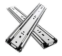 PhIree Push to Open Drawer Runner Heavy-Duty Drawer Slide, Fully Extended Ball Beaguide, 51 Wide Industrial Slide, Cold Rolled Steel, 68Kg Load/Silver/18In/450Mm