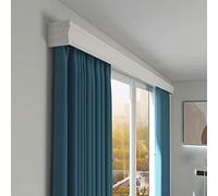 PhIree Three-In-One Curtain Track Double Tracks and Curtain Pelmet Ceiling Mounting for Living Room Bedroom Customize Length (Greylength 200Cm)/Ivory White Wall/Length 400Cm