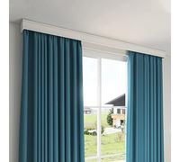 PhIree Three-In-One Curtain Track Double Tracks and Curtain Pelmet Ceiling Mounting for Living Room Bedroom Customize Length (Greylength 200Cm)/Ivory White/Length 200Cm