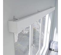 PhIree Three-In-One Curtain Track Double Tracks and Curtain Pelmet Wall Mounted for Living Room Bedroom, Contact Us Customize Size(Grey Length 350Cm)/White-Wall Mounted/Length 200Cm