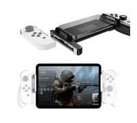 Phistone Switch Joycon Controller Holder for Mobiles and Tablets | Enhance Your Mobile Gaming with a Comfortable & Adjustable Grip | Compatible with Android/iOS/iPhone/iPad(Supports 12-25CM) (White).