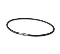 Phiten X50 High End Moda Deluxe Necklace - Faux Leather Necklace Cord with X50 Aqua-Titanium - Elastomer Core with Micro Titanium Spheres and Stainless Steel Clasp, 20 inch, Polyester Elastomer