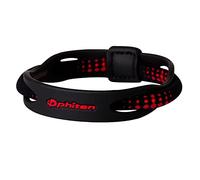 Phiten X50 Hybrid Bracelet - Sport Bracelet Permeated with Aqua-Titanium Technology for Alternative Healing - Power Elastomer Zone with Micro Titanium Spheres - Black/Red, 6.75 Inch