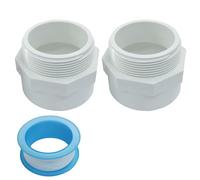 PHITUODA 10 PCS PVC Coupling Fittings, White Male Thread Adapter Connector, 2-Inch Female Thread Threaded Coupling for Schedule 40 PVC Pipe/Plumbers