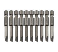 PHITUODA 10 Pcs SL5 Magnetic Slotted Screwdriver Bits, 2 Inch S2 Steel Flat Head Screwdriver Bits, 1/4" Hex Shank for Impact Drivers