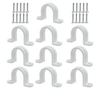 PHITUODA 10 Sets SCH 1/2 Inch (20 MM) Conduit Pipe Clamps, Non-Metallic PVC Pipe Clips Two Hole Plastic clips for Electrical Installation/Contractors